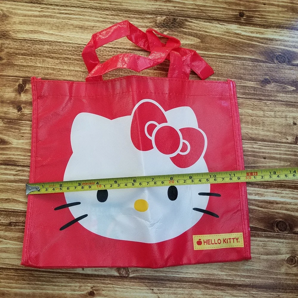 Hello Kitty Pink Red Tote and Stationery Set Sanrio Stickers Notepad Magnetic